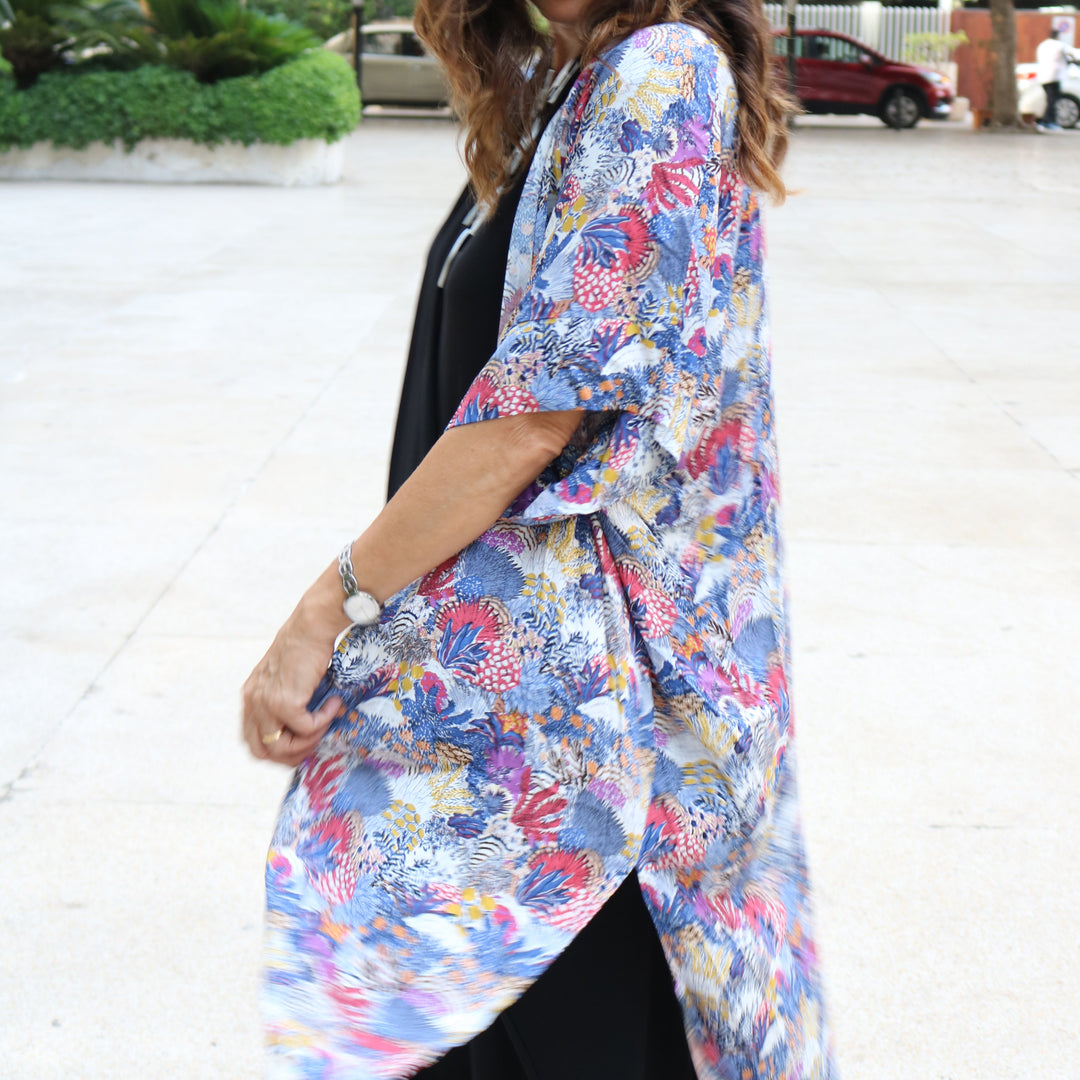Floral Blue Tunic