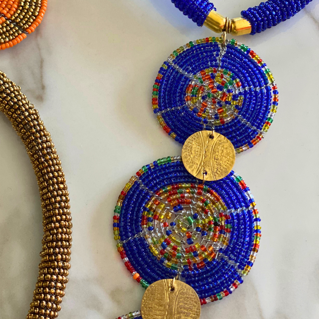 Handmade by the Maasai Tribe - Beaded 3 Circles Necklace