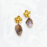 Double Flower with Purple Stone