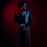 Arabic Silver Embroidery, Black Jukh - Long