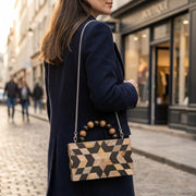 Delhi - wood x black, geometrical