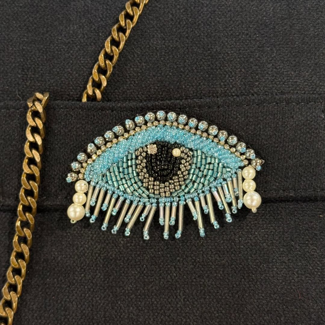 Black with Eye Embroidery