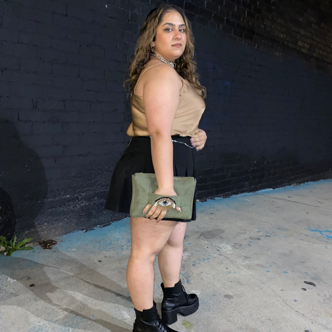 Light Green with Eye Embroidery