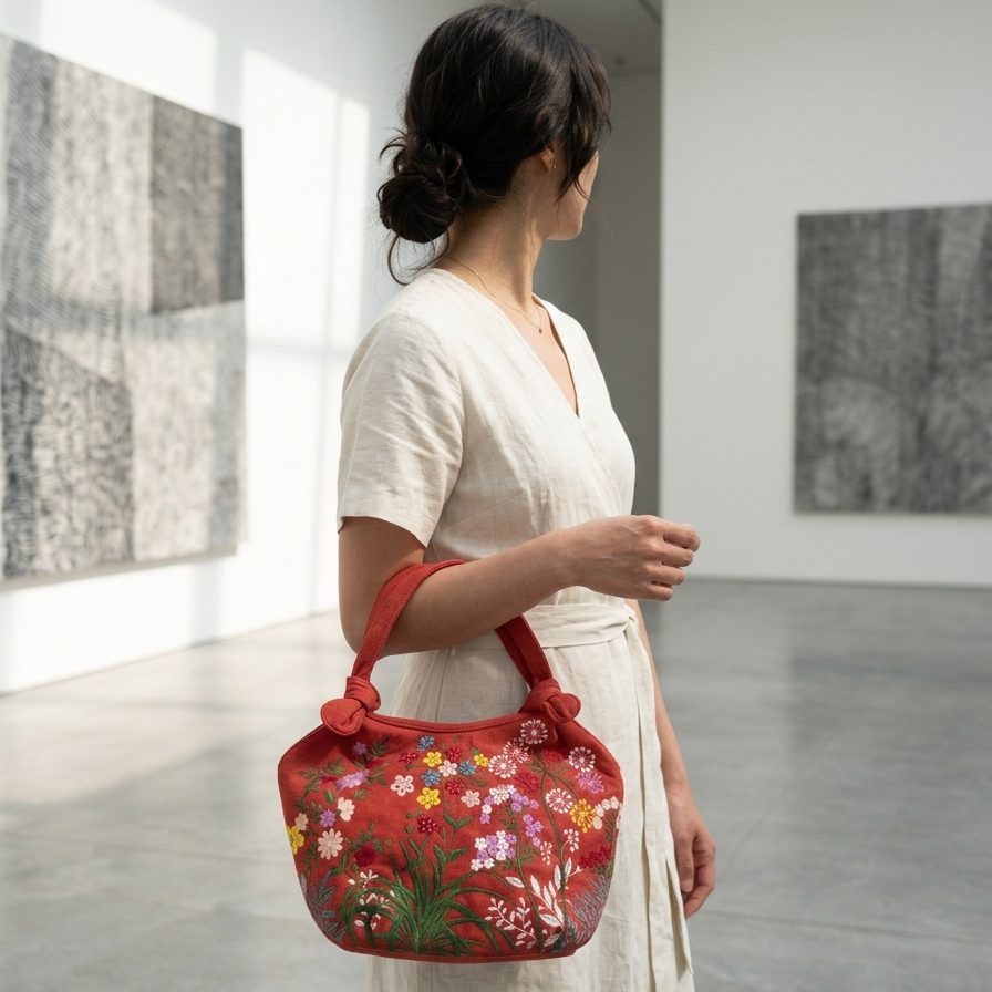 Nam - Orange and Floral Embroidery