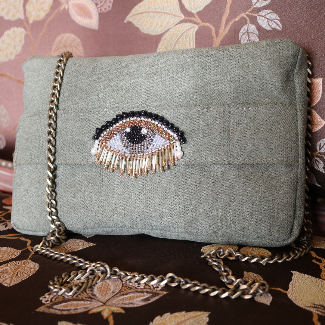 Light Green with Eye Embroidery