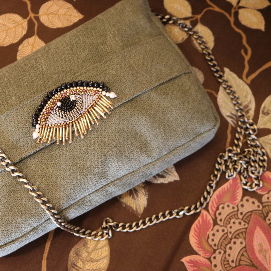 Light Green with Eye Embroidery