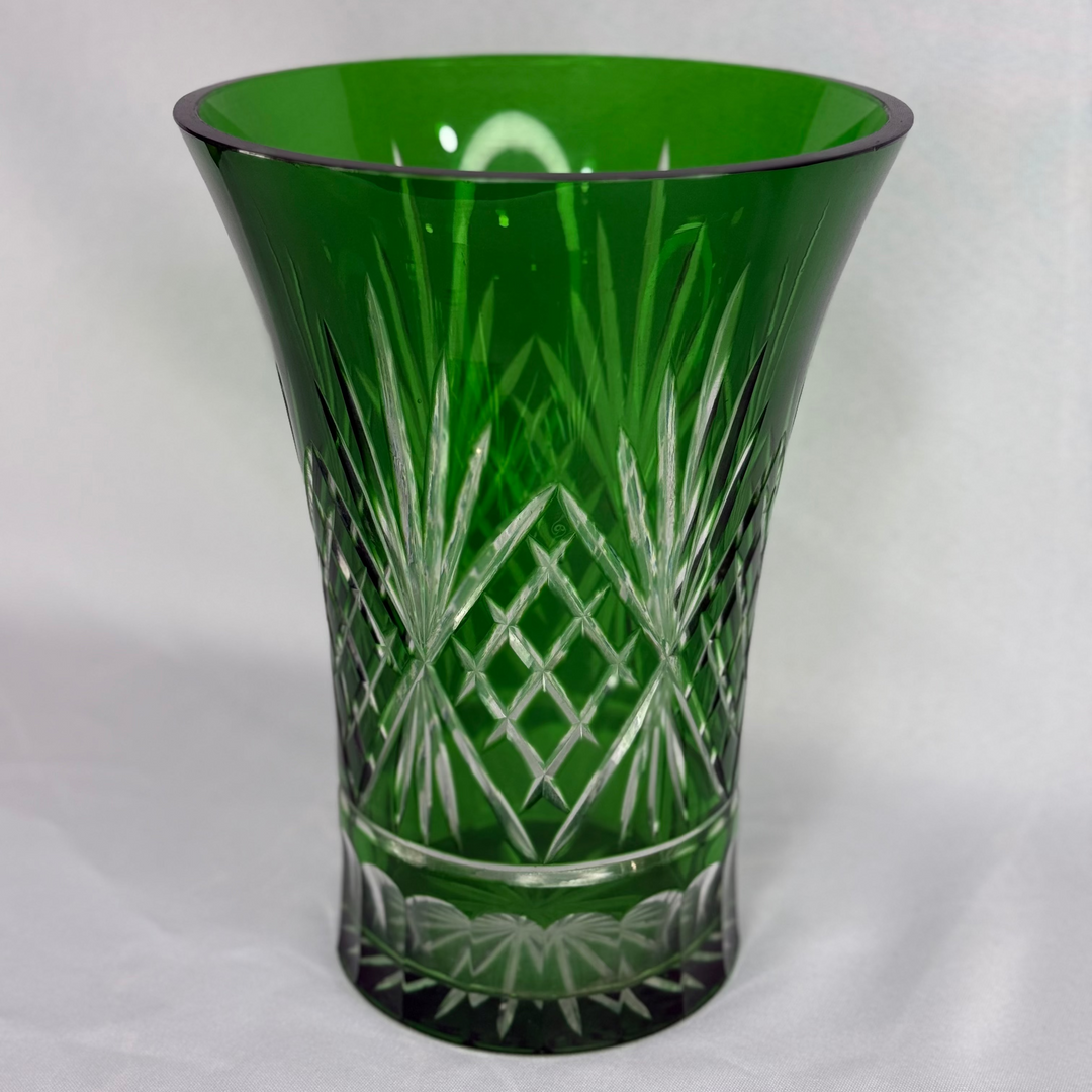 Egermann Hand-Decorated Vase - Green (large)