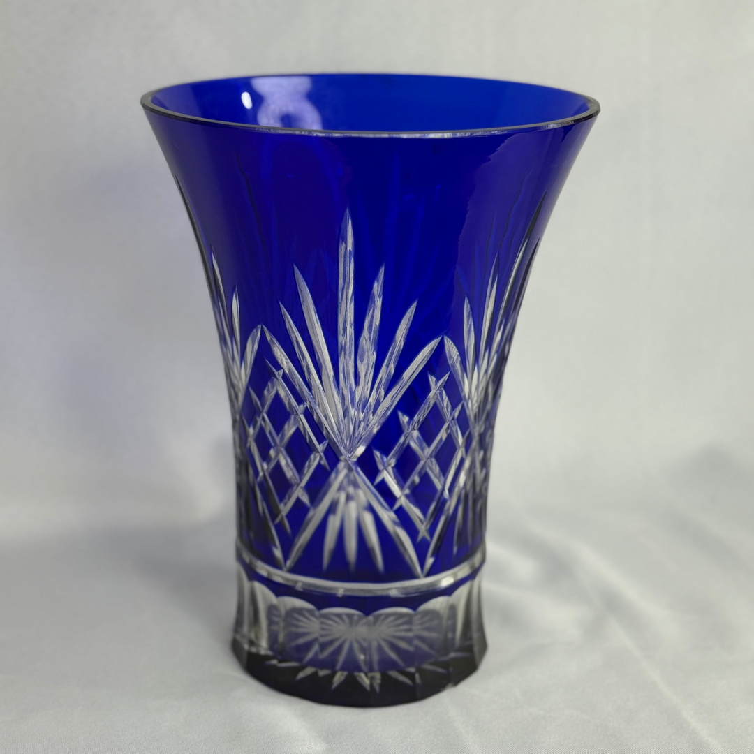Egermann Hand-Decorated Vase - Blue (large)
