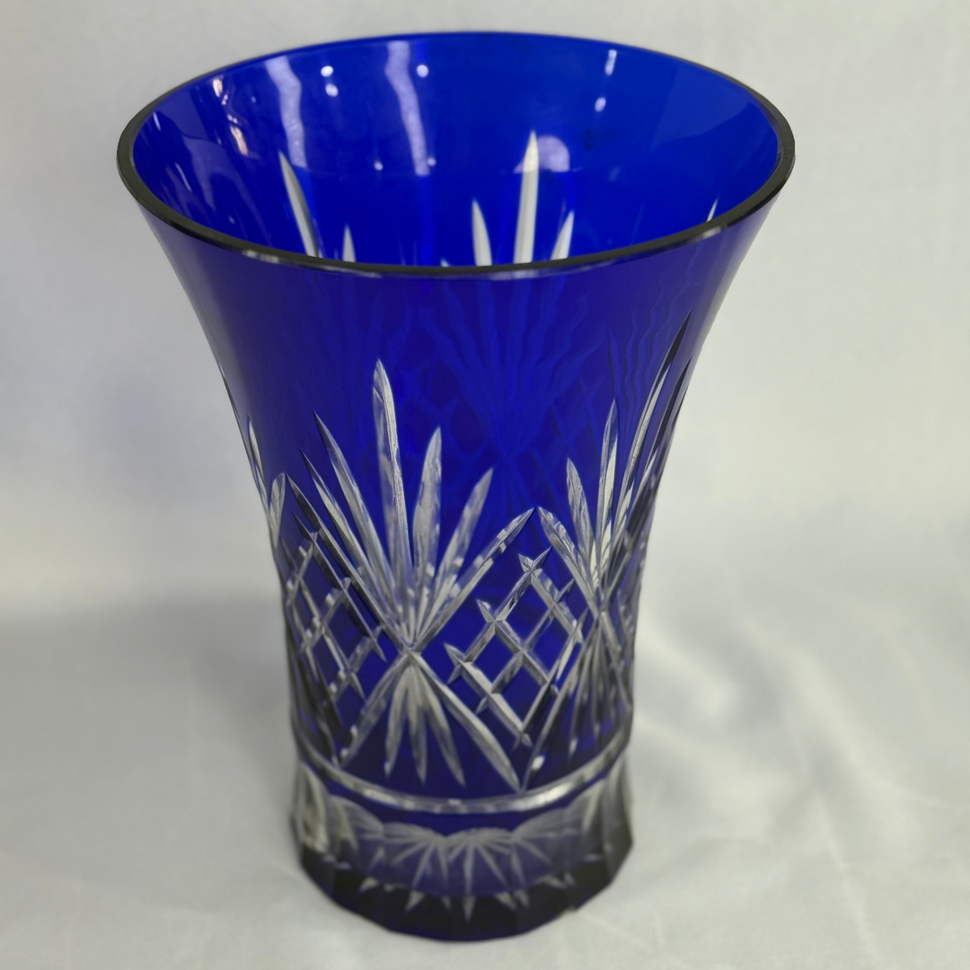 Egermann Hand-Decorated Vase - Blue (large)