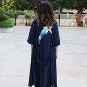 100% Linen Kaftan - Navy, Shooting Star