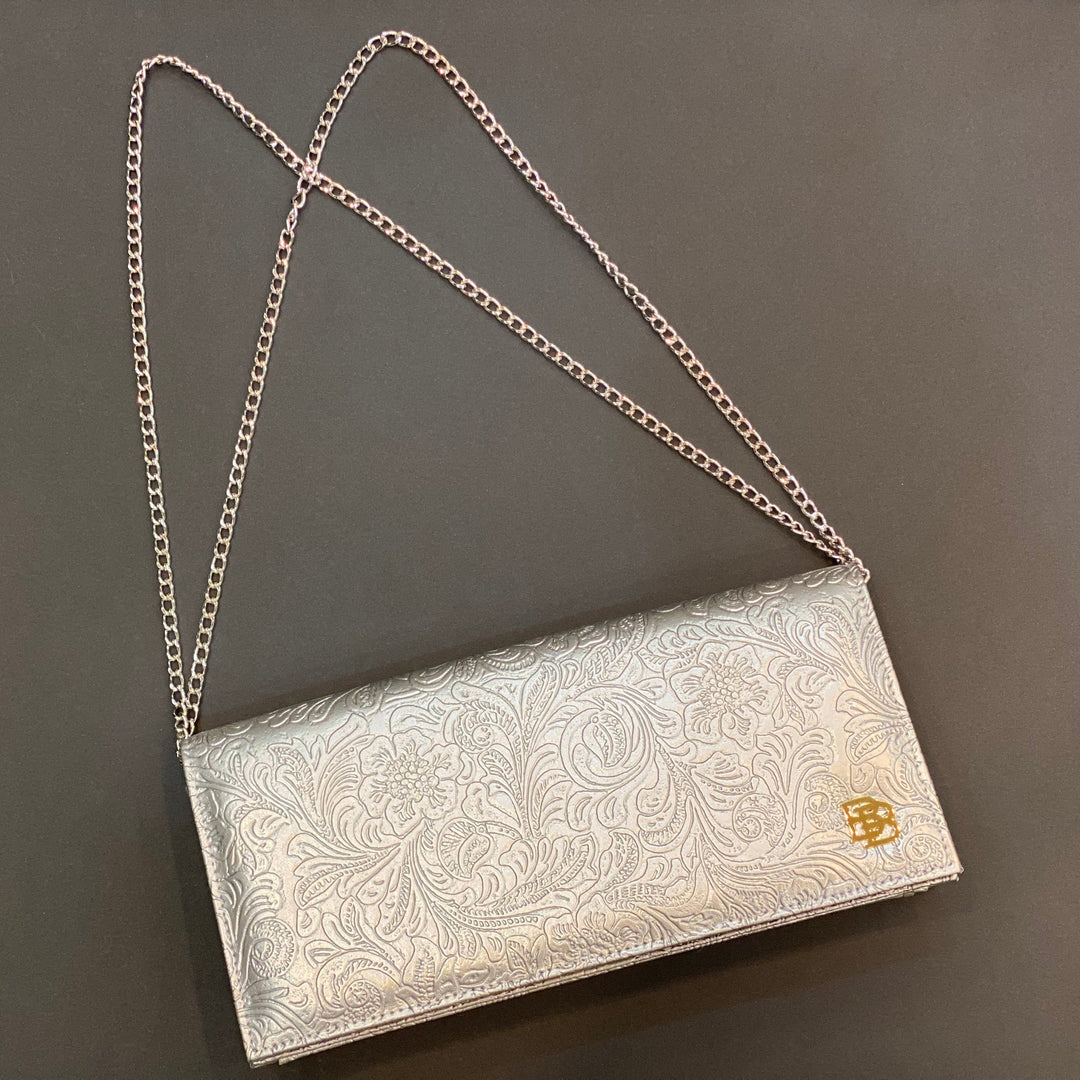 Silver, Floral Print