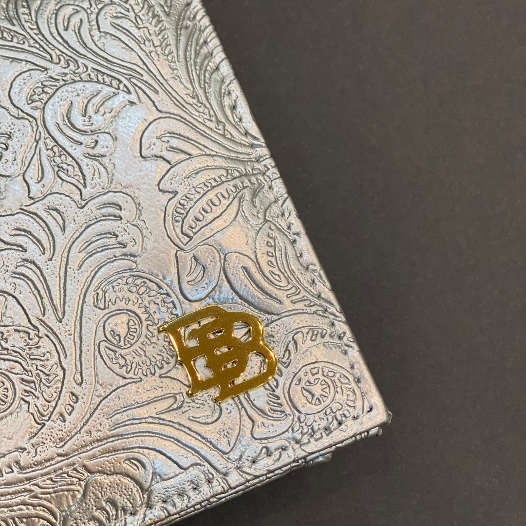 Silver, Floral Print