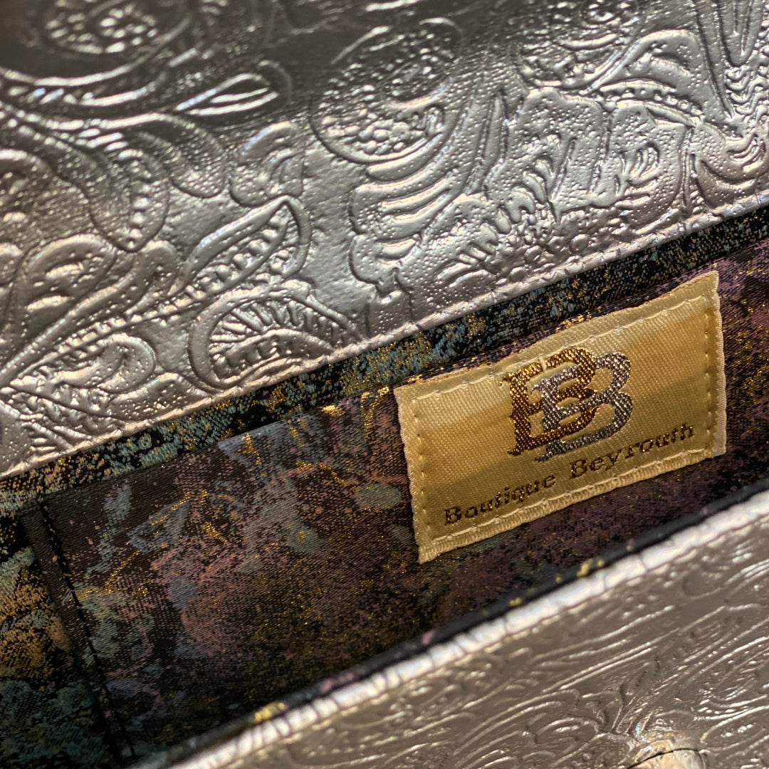 Silver, Floral Print