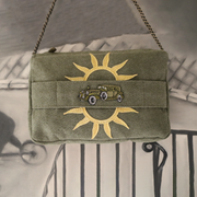 Light Green with Sun & Car Embroidery