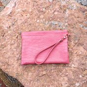 Pink Green Zebra Design with Pink Snake Vegan Leather